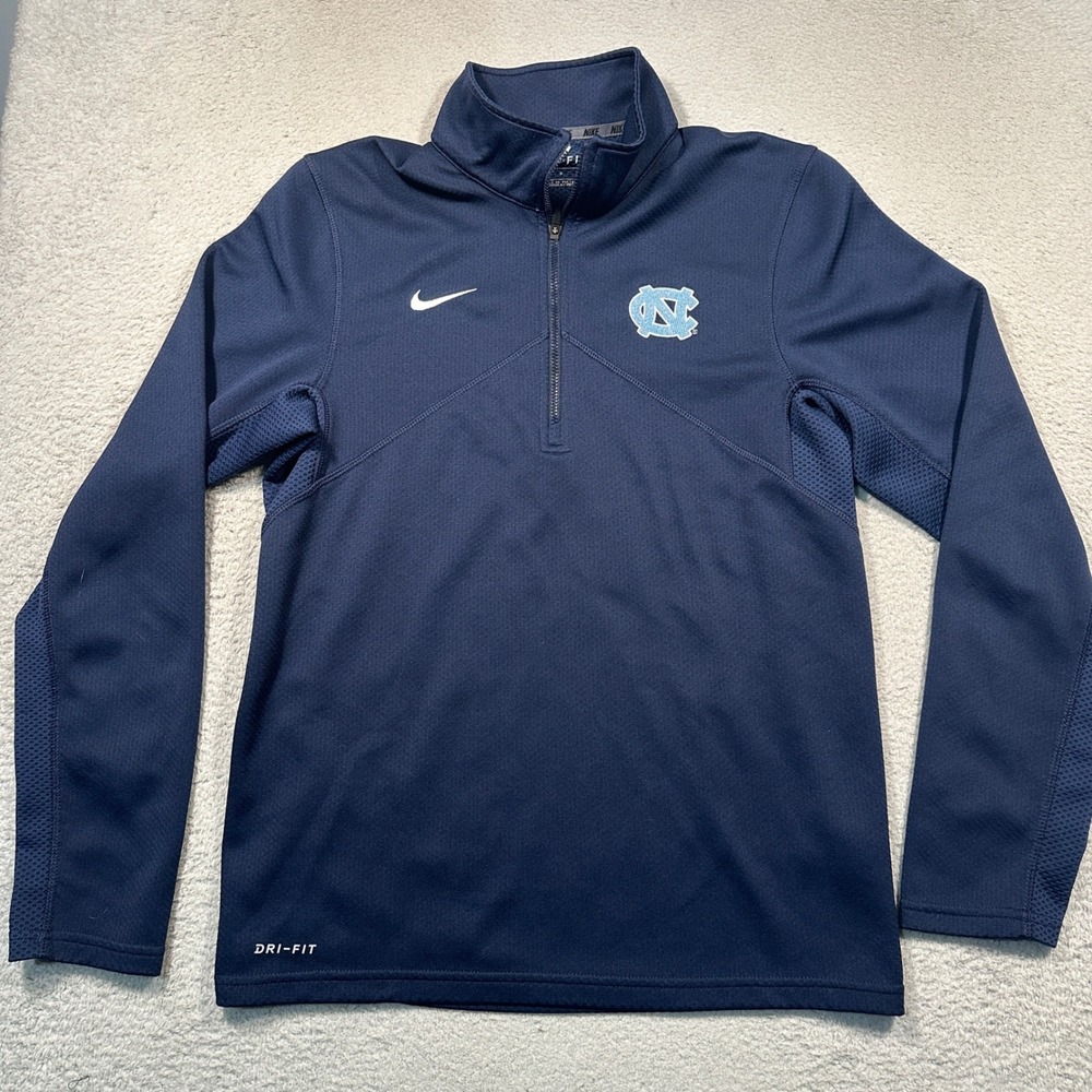 Nike Training 1/4 Zip Mens S Navy UNC Tar Heels Dri-Fit Pullover North Carolina